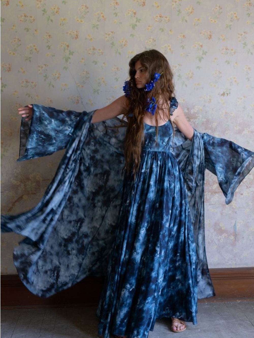 Selkie Floorlength Indigo Girl coverlet